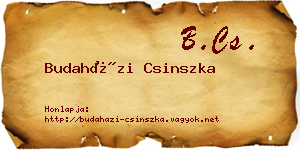 Budaházi Csinszka névjegykártya